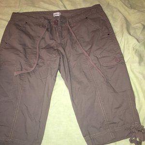 Women's light brown cargo shorts